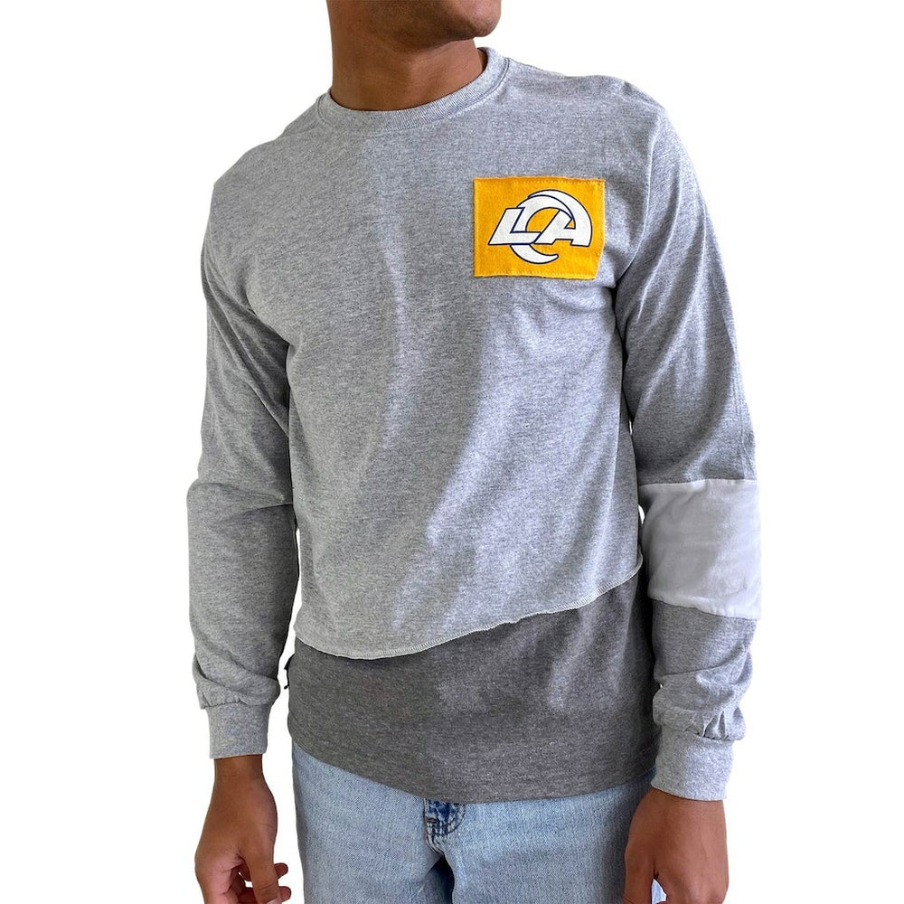 Los Angeles Rams Refried Apparel Sustainable Angle Long Sleeve T-Shirt Gray | NFL