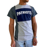 New England Patriots Refried Apparel Sustainable Split T-Shirt Heather Gray | NFL