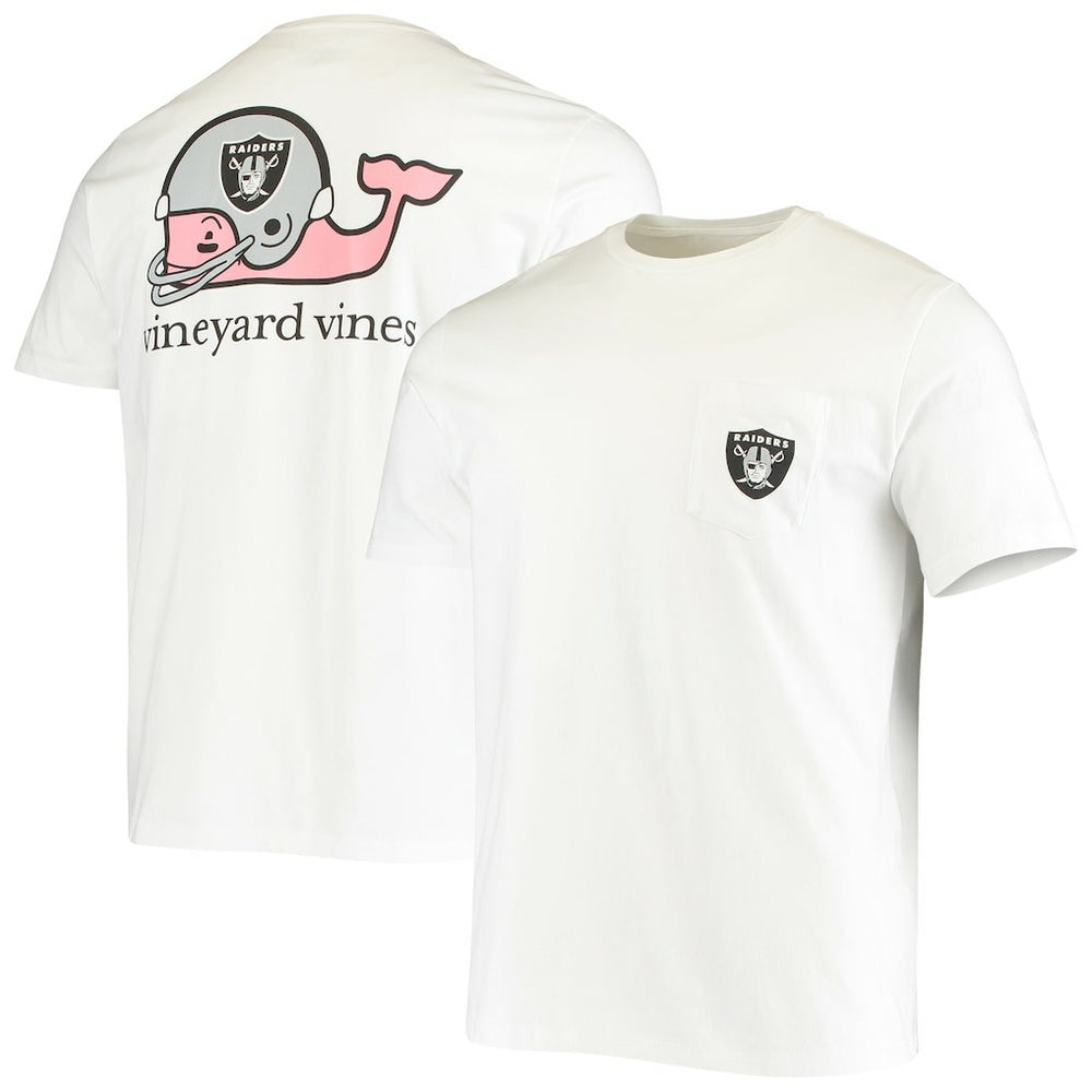 Las Vegas Raiders Vineyard Vines Big & Tall Helmet T-Shirt White | NFL