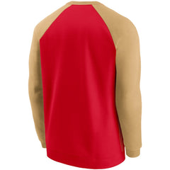 San Francisco 49ers Historic Raglan Crew Performance Sweater Scarlet/Gold | Nike for Sale