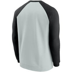 Las Vegas Raiders Historic Raglan Crew Performance Sweater Silver/Black | Nike for Sale