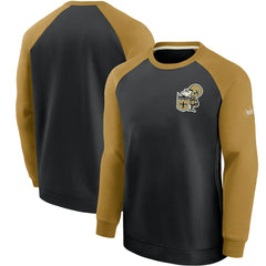 New Orleans Saints Historic Raglan Performance Pullover Sweater Black/Gold | Nike for Sale