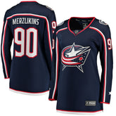 Elvis Merzlikins Columbus Blue Jackets Fanatics Women's Home Breakaway Jersey - Navy - NHL