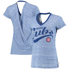 Chicago Cubs Touch Women's Hail Mary V-Neck Back Wrap T-Shirt - MLB