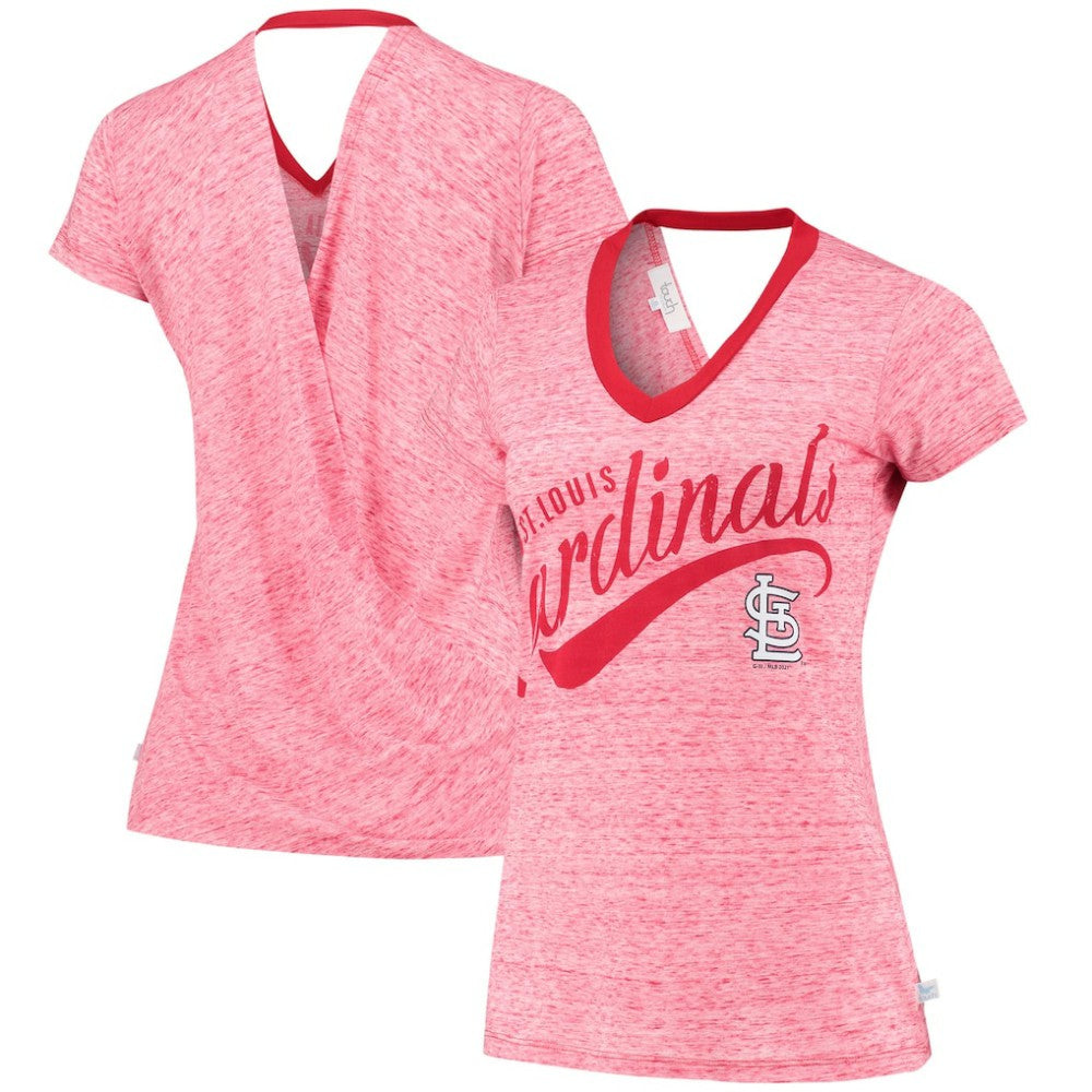 St. Louis Cardinals Touch Women's Hail Mary V-Neck Back Wrap T-Shirt - MLB