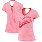 Washington Nationals Touch Women's Hail Mary V-Neck Back Wrap T-Shirt - MLB