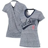 Boston Red Sox Touch Women's Hail Mary V-Neck Back Wrap T-Shirt - MLB