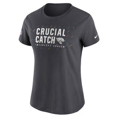 Jacksonville Jaguars Women's NFL Crucial Catch Performance T-Shirt Anthracite | Nike for Sale