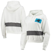 Carolina Panthers Refried Apparel Women's Sustainable Crop Dolman Pullover Hoodie White | NFL