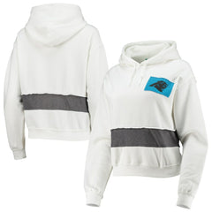 Carolina Panthers Refried Apparel Women's Sustainable Crop Dolman Pullover Hoodie White | NFL