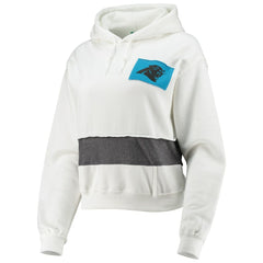Carolina Panthers Refried Apparel Women's Sustainable Crop Dolman Pullover Hoodie White | NFL