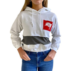 Tampa Bay Buccaneers Refried Apparel Women's Sustainable Crop Dolman Pullover Hoodie White | NFL