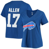 Josh Allen Buffalo Bills Women's Plus Size Name & Number V-Neck T-Shirt Royal | Fanatics
