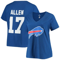 Josh Allen Buffalo Bills Women's Plus Size Name & Number V-Neck T-Shirt Royal | Fanatics