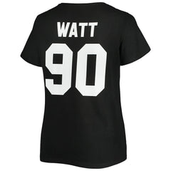 T.J. Watt Pittsburgh Steelers Women's Plus Size Name & Number V-Neck T-Shirt Black | Fanatics