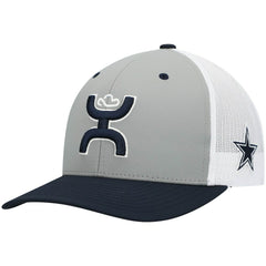 Dallas Cowboys HOOey Tri-Color H Trucker Snapback Hat Gray/Navy | NFL