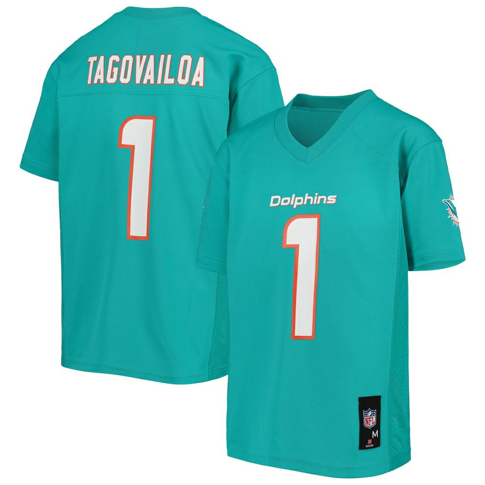 Tua Tagovailoa Miami Dolphins Youth Replica Player Jersey Aqua | NFL