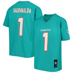 Tua Tagovailoa Miami Dolphins Youth Replica Player Jersey Aqua | NFL