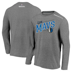 Dallas Mavericks 2021 Noches Éne-Bé-A Authentic Shooting Long Sleeve T-Shirt Heather Charcoal - NBA