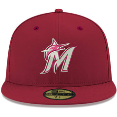 Miami Marlins New Era White Logo 59FIFTY Fitted Hat - MLB