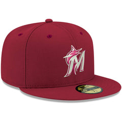 Miami Marlins New Era White Logo 59FIFTY Fitted Hat - MLB