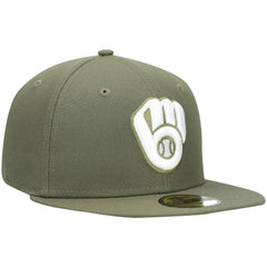 Milwaukee Brewers New Era White Logo 59FIFTY Fitted Hat - MLB