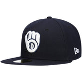 Milwaukee Brewers New Era White Logo 59FIFTY Fitted Hat - MLB