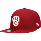 Milwaukee Brewers New Era White Logo 59FIFTY Fitted Hat - MLB