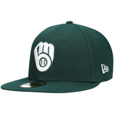Milwaukee Brewers New Era White Logo 59FIFTY Fitted Hat - MLB