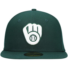 Milwaukee Brewers New Era White Logo 59FIFTY Fitted Hat - MLB