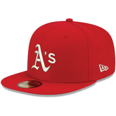 Athletics New Era White Logo 59FIFTY Fitted Hat - MLB