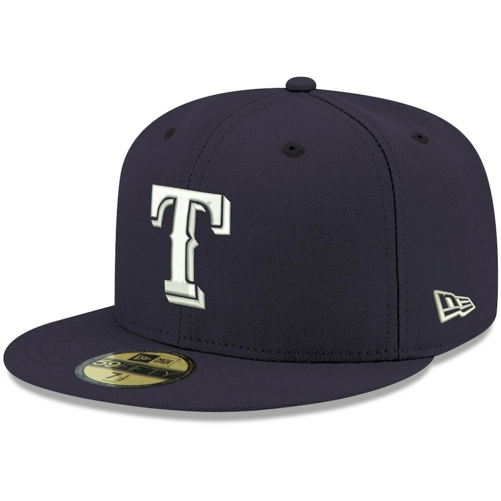 Texas Rangers New Era White Logo 59FIFTY Fitted Hat - MLB
