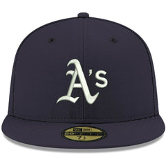 Athletics New Era White Logo 59FIFTY Fitted Hat - MLB