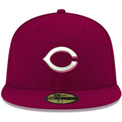 Cincinnati Reds New Era White Logo 59FIFTY Fitted Hat - MLB