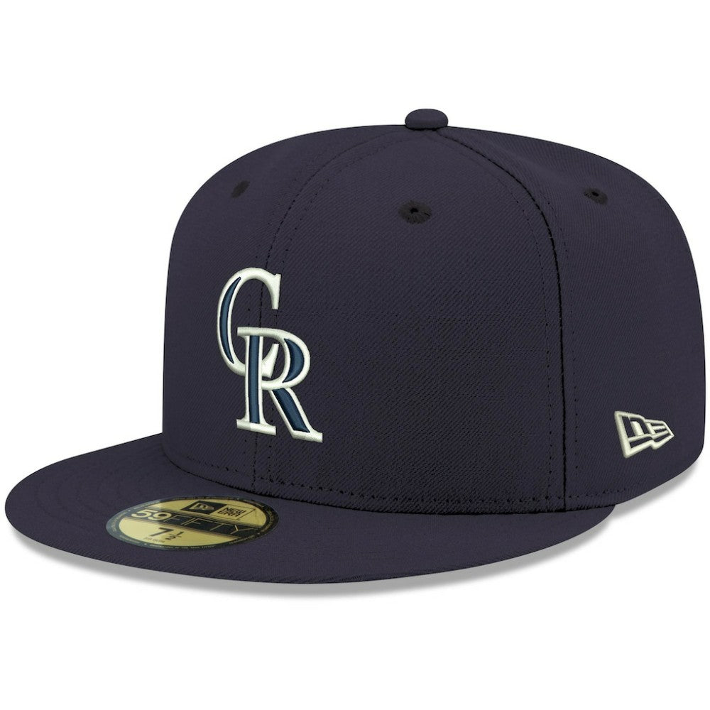 Colorado Rockies New Era White Logo 59FIFTY Fitted Hat - MLB