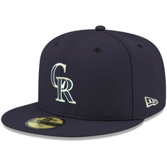 Colorado Rockies New Era White Logo 59FIFTY Fitted Hat - MLB