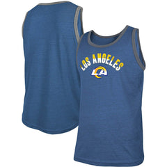 Los Angeles Rams New Era Ringer Tri-Blend Tank Top Heathered Royal | NFL