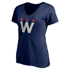 Washington Capitals Women's Alternate Logo V-Neck T-Shirt - Navy - NHL