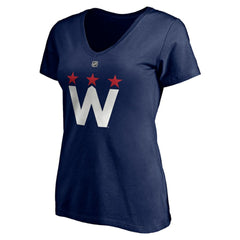 Tom Wilson Washington Capitals Fanatics Women's Authentic Stack Name & Number V-Neck T-Shirt - Navy - NHL