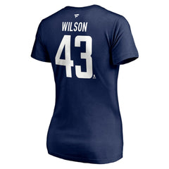 Tom Wilson Washington Capitals Fanatics Women's Authentic Stack Name & Number V-Neck T-Shirt - Navy - NHL