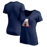 Arizona Diamondbacks Women's Red White and Team V-Neck T-Shirt - MLB