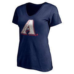 Arizona Diamondbacks Women's Red White and Team V-Neck T-Shirt - MLB