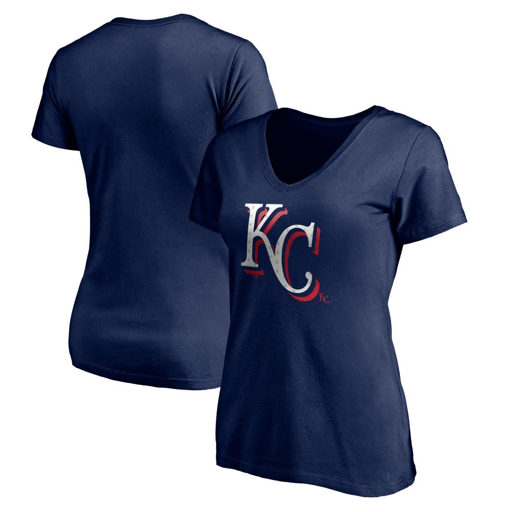 Kansas City Royals Women's Red White and Team V-Neck T-Shirt - MLB