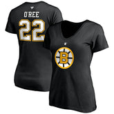 Willie O'Ree Boston Bruins Fanatics Women's Authentic Stack Retired Player Name & Number V-Neck T-Shirt - Black - NHL