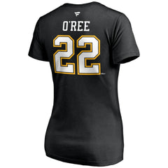 Willie O'Ree Boston Bruins Fanatics Women's Authentic Stack Retired Player Name & Number V-Neck T-Shirt - Black - NHL