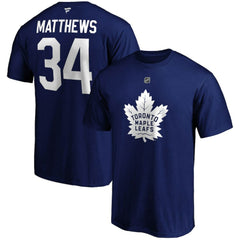 Auston Matthews Toronto Maple Leafs Fanatics Big & Tall Name & Number T-Shirt - Blue - NHL