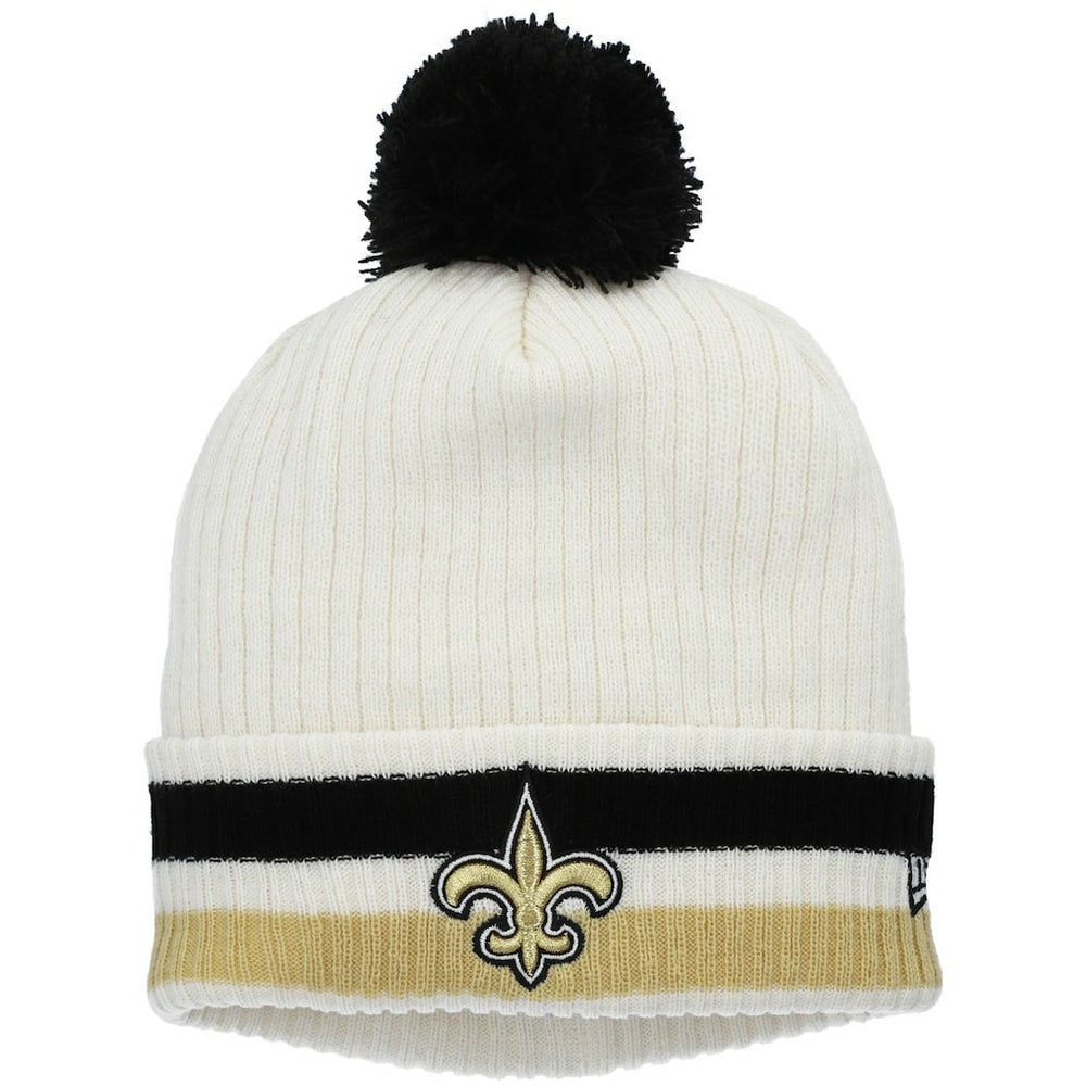 New Orleans Saints New Era Youth Retro Cuffed Knit Hat with Pom White | NFL