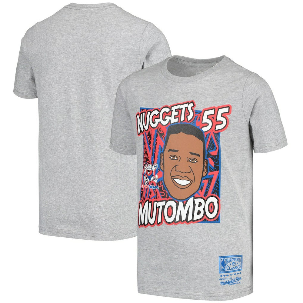 Dikembe Mutombo Denver Nuggets Youth Hardwood Classics King of the Court Player T-Shirt Gray - NBA