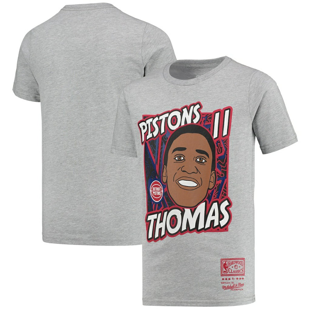 Isiah Thomas Detroit Pistons Youth Hardwood Classics King of the Court Player T-Shirt Gray - NBA