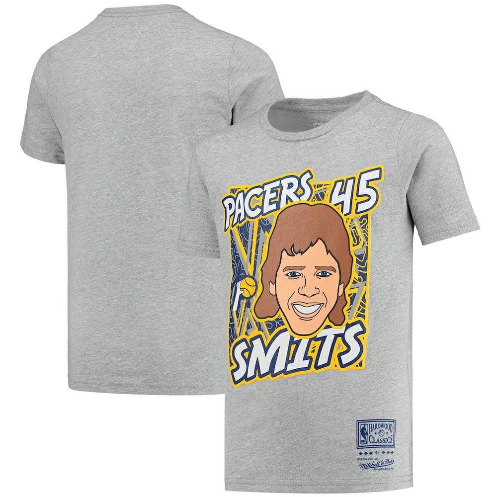 Rik Smits Indiana Pacers Youth Hardwood Classics King of the Court Player T-Shirt Gray - NBA